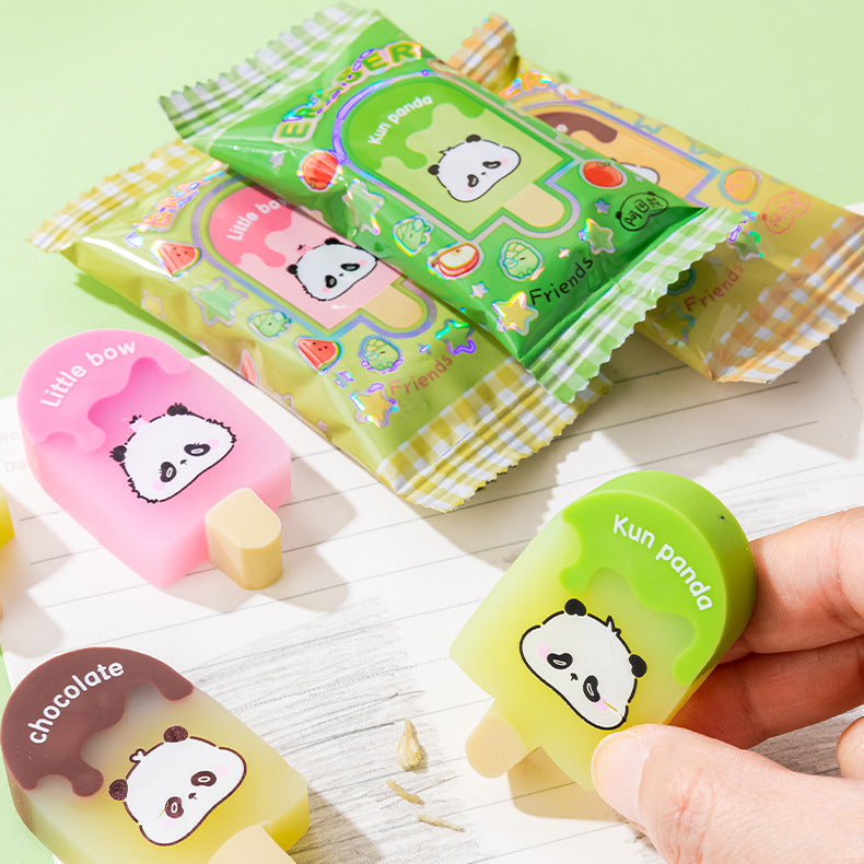 Cute Panda Popsicle Erasers